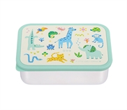 Rustfri stål madkasse med PP låg Jungle